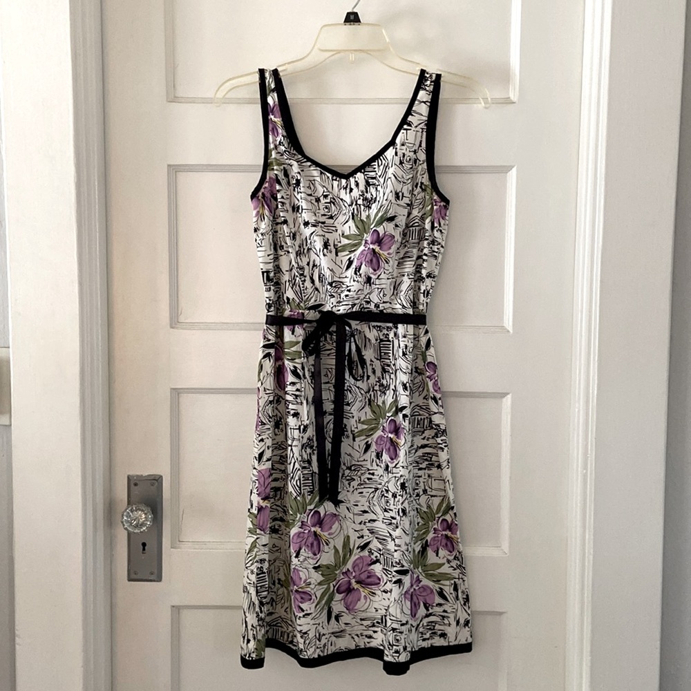 Black white and purple dress